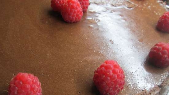 Torta di mousse al cioccolato congelata su merengue