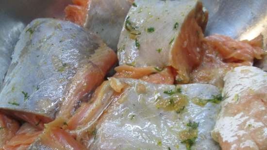 Salmón en souffl cremoso de naranja