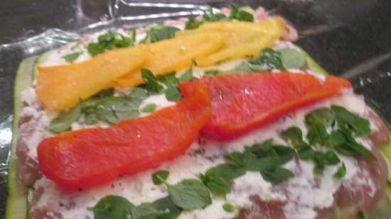 Rotolo di terrina di petto di pollo con verdure