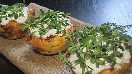 Muffins con calabacín y queso feta para picar