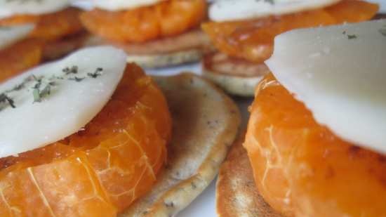 Poppy beignets met schil en pittige mandarijnen