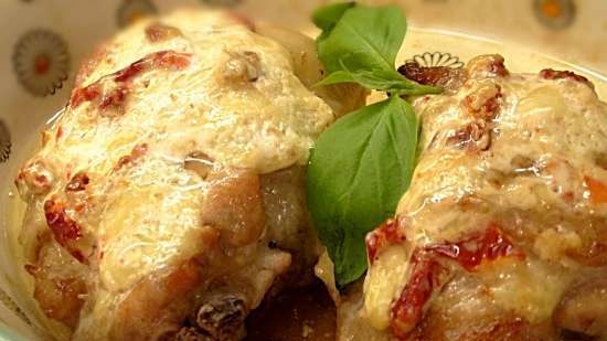 Cosce di pollo al forno con crema di formaggio