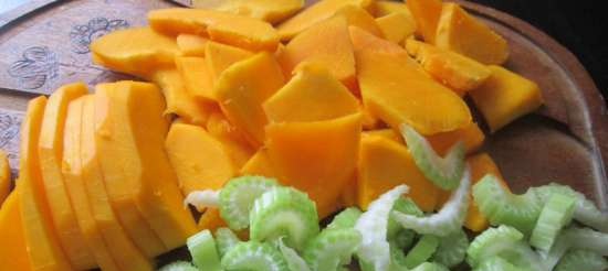 Baked beetroot, pumpkin and celery salad