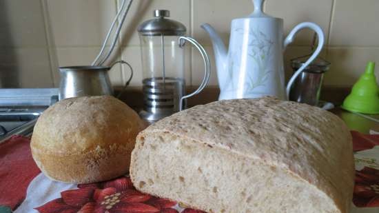 Rustic bread on dough according to Kalvel (oven)