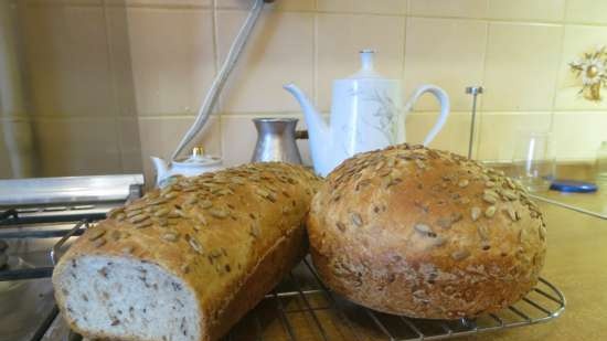 Pan bread with flax, sunflower and sesame seeds from Frederic Lalo