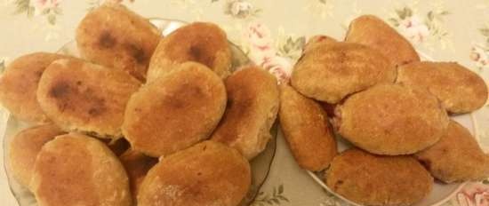 Dough patties with oatmeal and rye flour