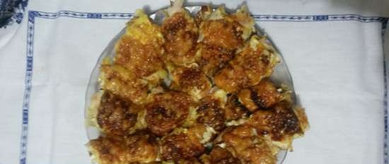 Zucchini rolls with chicken in a Princess pizza maker or oven