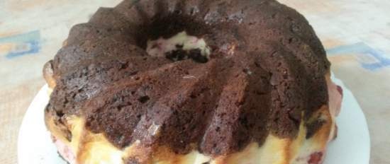 Brownie amb cireres i mató