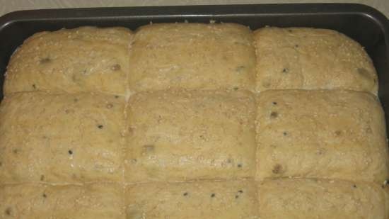 Bread Sourdough slabs with pumpkin puree and seeds