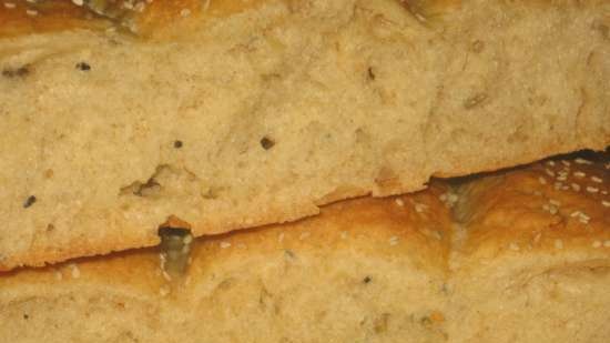 Bread Sourdough slabs with pumpkin puree and seeds