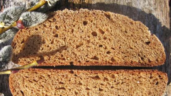 Pan de natilla de trigo y centeno con levadura líquida con semillas