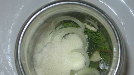 Pickled cucumbers dry sterilization