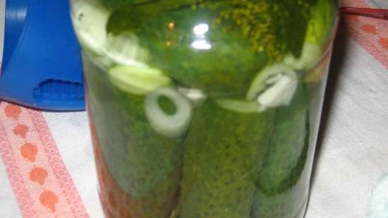 Pickled cucumbers dry sterilization