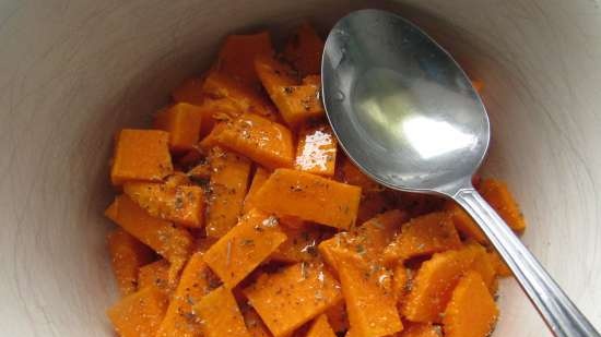 Zucca al forno con pane