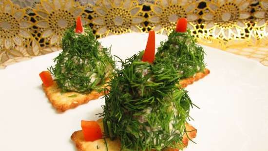 Bocadillo de árbol de Navidad en una galleta