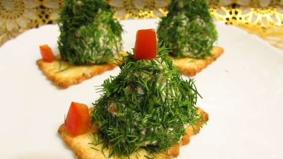 Bocadillo de árbol de Navidad en una galleta