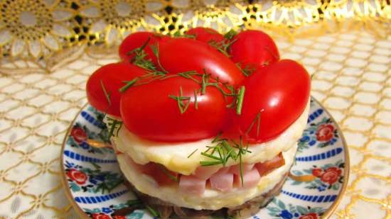 Ensalada de pavo ahumado con champiñones fritos