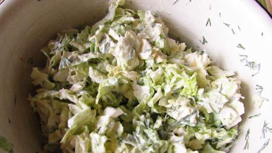 Peking cabbage salad with mayonnaise