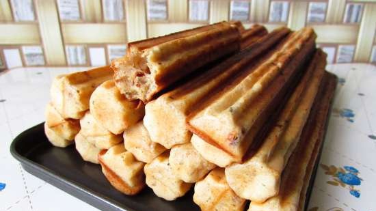 Churros snack bars with fried onions and dried tomatoes (Churrosmaker Princess 132401)