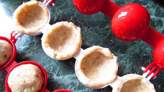 Bolas de pollo, arroz y queso con mozzarella (en forma de bolas)