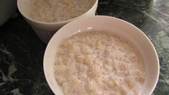 Barley porridge with milk in a slow cooker