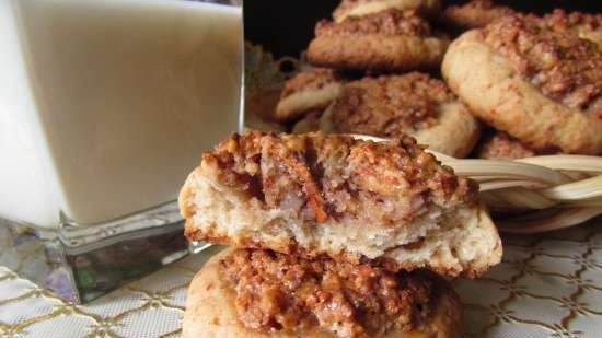 Cottage cheese biscuits with nut filling