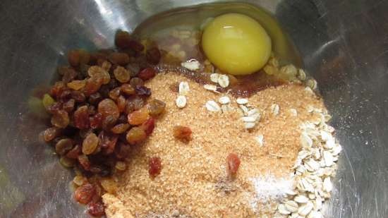 Galletas de cuajada de avena con pasas