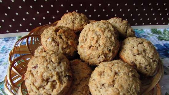 Galletas de cuajada de avena con pasas