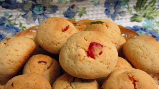 Cottage cheese en honing zachte koekjes met gekonfijt fruit (geen eieren)