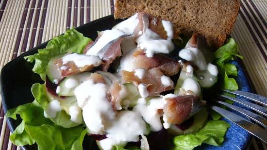 Cold smoked mackerel salad