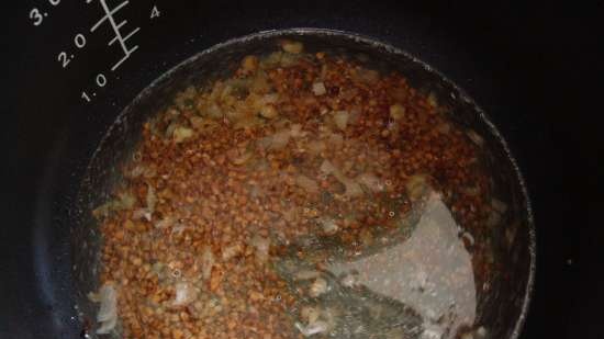 Cold tomato soup with buckwheat