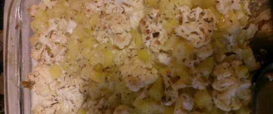 Potato and cauliflower casserole