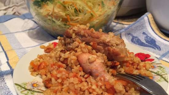 Pilaf จาก bulgur ใน multicooker Panasonic-18