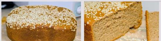 Rye-wheat-buckwheat bread