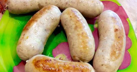 Chicken and pork sausages