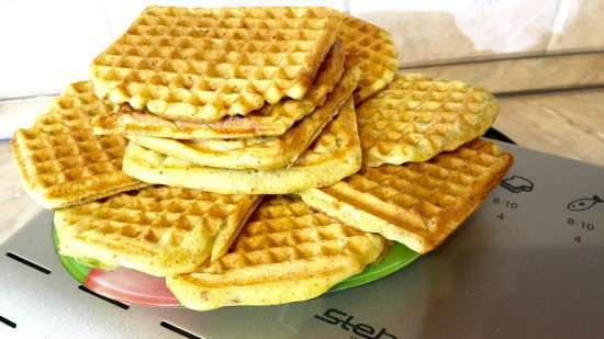 Waffles magros con almendras (Steba PG 4.4 a la plancha)