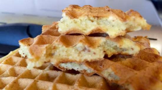 Waffles magros con almendras (Steba PG 4.4 a la plancha)