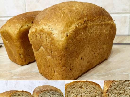 Wheat bread on ripe dough (self-leavening)