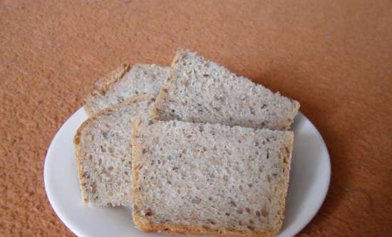 Bread with bran and flax seeds