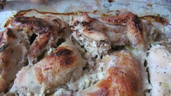 Pollo al forno in kefir