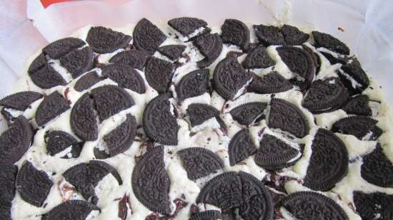 Brownie Cheesecake con Oreo Biscuits Black & White