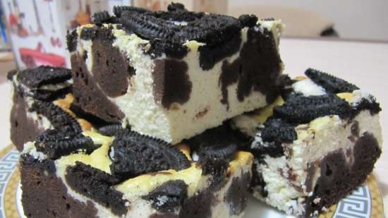 Brownie Cheesecake με μπισκότα Oreo Black & White