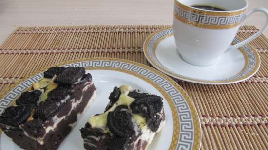 Brownie Cheesecake con Oreo Biscuits Black & White