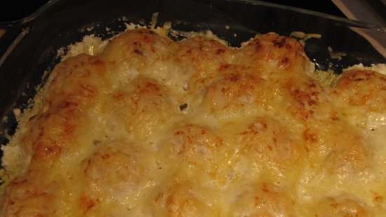 Meatballs with cheese crust