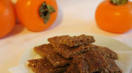 Oatmeal squares with persimmon