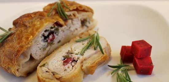 Chicken breasts in puff pastry with a surprise