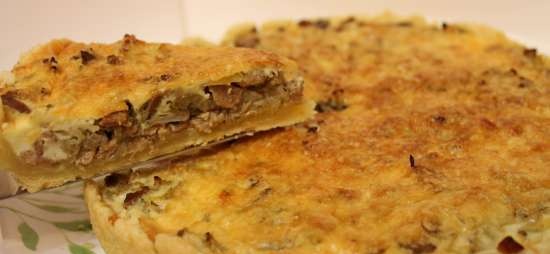 Quiche amb gall dindi i carxofa de Jerusalem