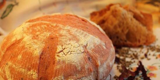 Pane di frumento su infuso di amaranto con fibra di amaranto e cumino nero