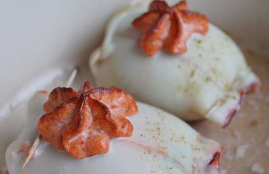 Filetto di calamaro con mousse di salmone