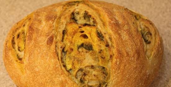 Pane di grano tenero (con lievito liquido) con pesto di aglio orsino